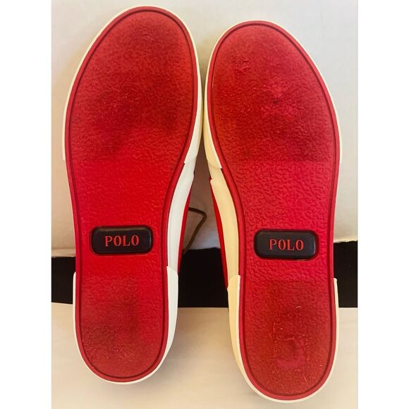 Polo Ralph Lauren Faxon Red and Black Casual Canvas Men's Shoes Size 10D - Picture 6 of 11